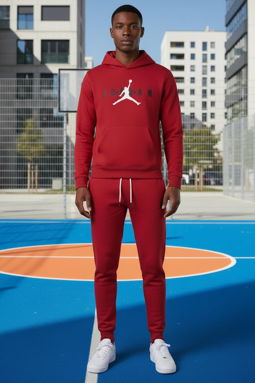 Sweat-shirt à Capuche Jordan Rouge - Molleton Premium Confort & Style Sportswear